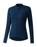 SHIMANO Tricou de cilism pentru iarnă cu mânecă lungă - KAEDE THERMAL LONG - albastru