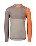 POC Tricou de ciclism cu mânecă lungă de vară - MTB PURE - portocaliu/gri