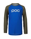 POC Tricou de ciclism cu mânecă lungă de vară - ESSENTIAL MTB - albastru/verde