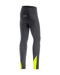 GORE Pantaloni de ciclism lungi fără bretele - C3 THERMO - negru/galben