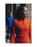 GORE Tricou de ciclism cu mânecă lungă - EVERYDAY THERMO 1/4-ZIP WMN - portocaliu