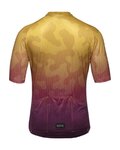 GORE Tricou de ciclism cu mânecă scurtă - RAIN CAMO - galben/mov