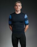 GORE Tricou de ciclism cu mânecă scurtă - SWIFTRIDE OPTICAL - negru/albastru