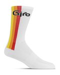 GIRO Șosete clasice de ciclism - COMP RACER HIGH RISE - alb/multicolor