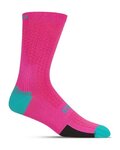 GIRO Șosete clasice de ciclism - HRC TEAM - roz/albastru deschis