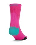 GIRO Șosete clasice de ciclism - HRC TEAM - roz/albastru deschis