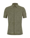 SANTINI cămașă - GRAVEL SUMMER WOOL - verde
