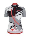 SANTINI Tricou de ciclism cu mânecă scurtă - GIADA MAUI LADY - negru/gri/alb