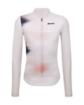 SANTINI Tricou de ciclism cu mânecă lungă de vară - OMBRA ECO SLEEK  - alb