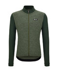 SANTINI Tricou de cilism pentru iarnă cu mânecă lungă - PURE - verde