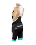 SANTINI Pantaloni scurți de ciclism cu bretele - OSAKA TONO LADY PELLS - negru/turcoaz