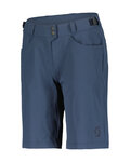 SCOTT Pantaloni scurți de ciclism fără bretele - TRAIL FLOW W/PAD - albastru