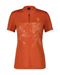 SCOTT Tricou de ciclism cu mânecă scurtă - TRAIL FLOW ZIP SS W - portocaliu
