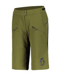 SCOTT Pantaloni scurți de ciclism fără bretele - TRAIL VERTIC PRO W/PAD W - verde/negru