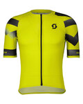 SCOTT Tricou de ciclism cu mânecă scurtă - PREMIUM CLIMBER - galben/negru