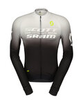 SCOTT Tricou de ciclism cu mânecă lungă de vară - SCOTT-SRAM PRO - negru/alb