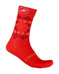 CASTELLI Șosete clasice de ciclism - ROMBO 18 - portocaliu/roșu