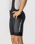 CASTELLI Pantaloni scurți de ciclism cu bretele - JR COMPETIZIONE - negru/alb
