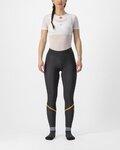 CASTELLI Pantaloni de ciclism lungi fără bretele - VELOCISSIMA THERMAL - negru/portocaliu