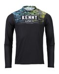 KENNY Tricou de ciclism cu mânecă lungă de vară - CHARGER - albastru/verde/negru