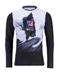KENNY Tricou de ciclism cu mânecă lungă de vară - EVO PRO 24 - alb/roz/albastru/negru