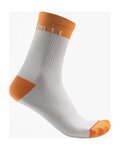 CASTELLI Șosete clasice de ciclism - VELOCISSIMA 12 - alb/portocaliu