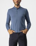 CASTELLI Tricou de ciclism cu mânecă lungă - TECH 2 HENLEY - albastru