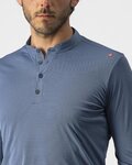 CASTELLI Tricou de ciclism cu mânecă lungă - TECH 2 HENLEY - albastru