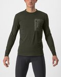 CASTELLI Tricou de cilism pentru iarnă cu mânecă lungă - UNLIMITED MERINO - verde