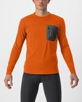 CASTELLI Tricou de cilism pentru iarnă cu mânecă lungă - UNLIMITED MERINO - portocaliu