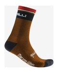 CASTELLI Șosete clasice de ciclism - QUINDICI SOFT MERINO - maro