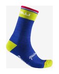 CASTELLI Șosete clasice de ciclism - QUINDICI SOFT MERINO - albastru/galben