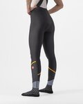 CASTELLI Pantaloni de ciclism lungi cu bretele - VELOCISSIMA DT - negru/portocaliu