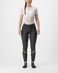 CASTELLI Pantaloni de ciclism lungi fără bretele - VELOCISSIMA THERMAL - negru/verde deschis