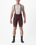 CASTELLI Pantaloni scurți de ciclism cu bretele - FREE AERO RC CLASSIC - bordo/alb