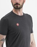 CASTELLI Tricou de ciclism cu mânecă scurtă - MERINO - negru