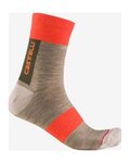 CASTELLI Șosete clasice de ciclism - VELOCISSIMA THERMAL - bej/portocaliu