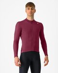 CASTELLI Tricou de cilism pentru iarnă cu mânecă lungă - ESPRESSO THERMAL - bordo