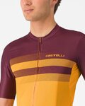 CASTELLI Tricou de ciclism cu mânecă scurtă - SIMBOLO - galben/bordo