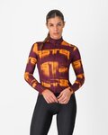CASTELLI Tricou de cilism pentru iarnă cu mânecă lungă - BLUR THERMAL - roșu/galben