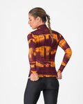 CASTELLI Tricou de cilism pentru iarnă cu mânecă lungă - BLUR THERMAL - roșu/galben