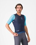 CASTELLI Tricou de ciclism cu mânecă scurtă - CORRETTO - albastru/turcoaz