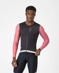 CASTELLI Tricou de ciclism cu mânecă lungă de vară - CORRETTO LS - negru/roz