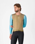 CASTELLI Tricou de ciclism cu mânecă lungă de vară - CORRETTO LS - maro/albastru