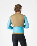 CASTELLI Tricou de ciclism cu mânecă lungă de vară - CORRETTO LS - maro/albastru