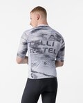 CASTELLI Tricou de ciclism cu mânecă scurtă - STRATUS LOGO - alb/gri