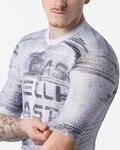 CASTELLI Tricou de ciclism cu mânecă scurtă - STRATUS LOGO - alb/gri