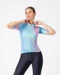 CASTELLI Tricou de ciclism cu mânecă scurtă - COSMIC VORTEX - roz/verde