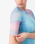 CASTELLI Tricou de ciclism cu mânecă scurtă - COSMIC VORTEX - roz/verde
