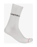 CASTELLI Șosete clasice de ciclism - CASUAL - alb